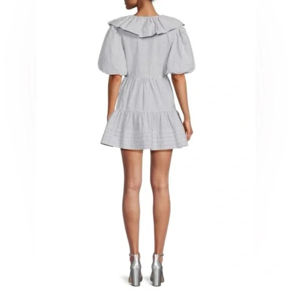 Saylor Zerina Striped Linen Blend A Line Mini Dress - Picture 4 of 17